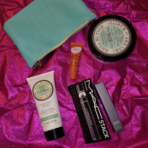PERLIER BODY BALM & HAND CRM Lot w/ IPSY Cosmetic Bag, Lip Gloss & 2Travel Minis - Picture 7 of 8